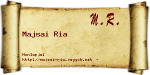 Majsai Ria névjegykártya